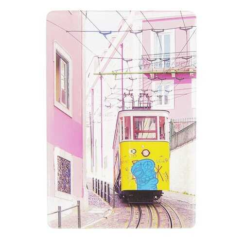 Обложка для проездного Kawaii Factory KW065 Трамвай розовая в Бершка