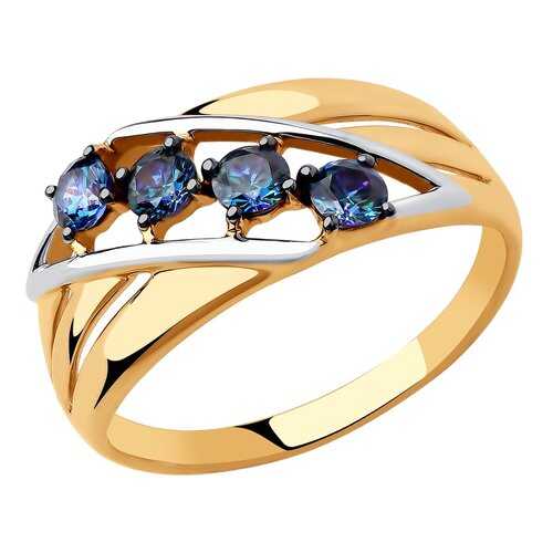 Кольцо женское SOKOLOV из золота с синими Swarovski Zirconia 81010447 р.17 в Бершка