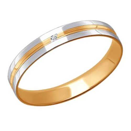 Обручальное кольцо женское SOKOLOV из золота с алмазной гранью с фианитом 110154 р.18 в Бершка