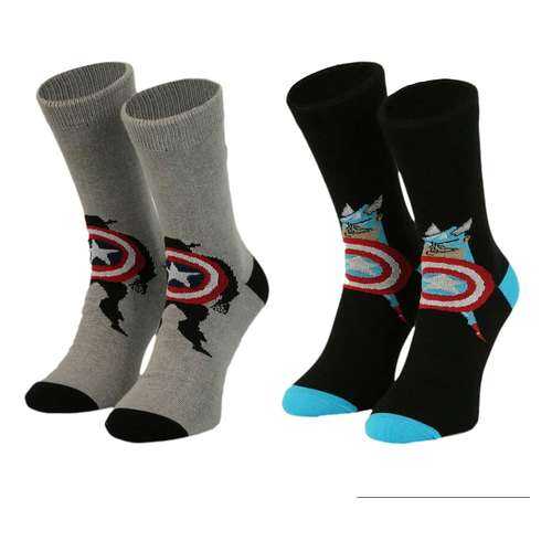 Набор носков унисекс Good Loot Marvel Avengers Captain America серый 39-46 в Бершка
