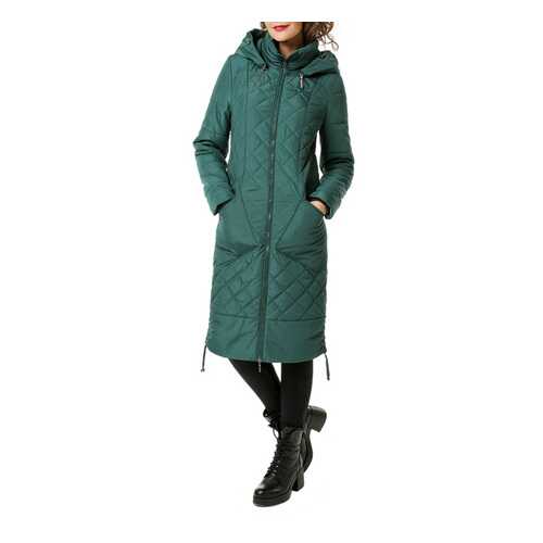 Пуховик-пальто женский DizzyWay 19323 зеленый 42 RU в Бершка
