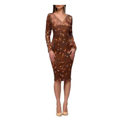 Платье женское D&M by 1001DRESS DM01233BR коричневое M в Бершка