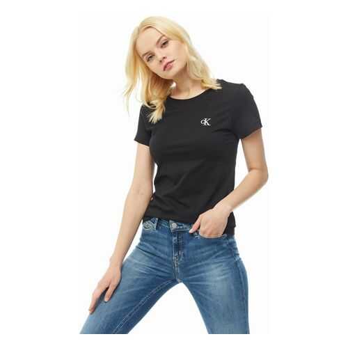 Футболка женская Calvin Klein Jeans J20J212883.BAE0 черная XS в Бершка